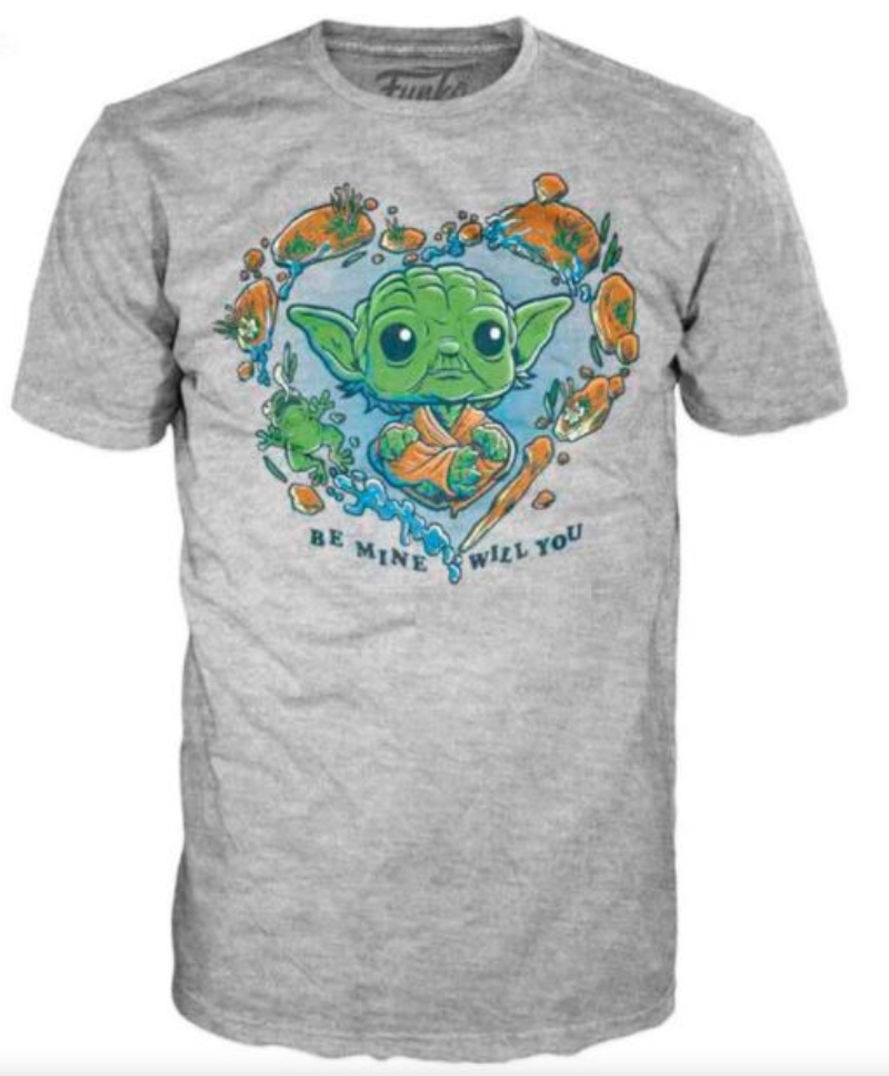 FUNKO ACTION FIGURES FUNKO T-SHIRT STAR WARS: BE MINE YODA GREY FUNKO ACTION FIGURES FUNKO T-SHIRT STAR WARS: BE MINE YODA GREY